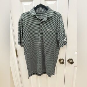 Mens Turtleson performance golf polo in hunter green and white “s…